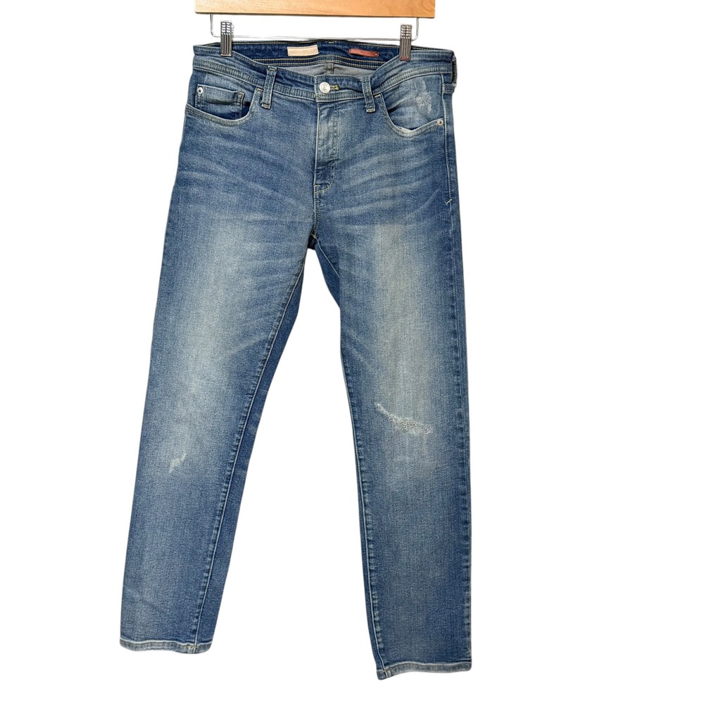 Pilcro and the Letterpress Womens Mid Rise Straight Leg Distressed Jeans 28